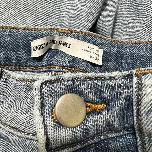 Elizabeth & James High Rise Skinny Ankle Light Denim Blue Jeans Women Size 10/30 - Picture 2 of 11